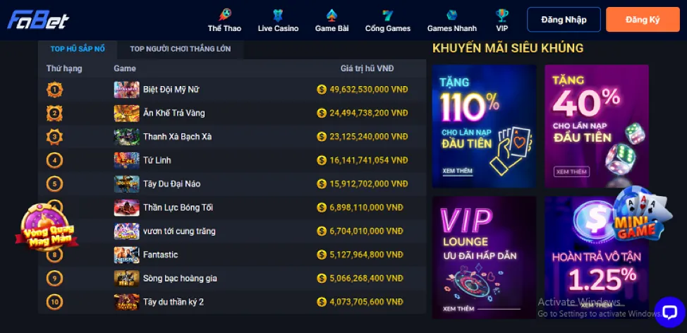 Chương trình VIP bet168vn